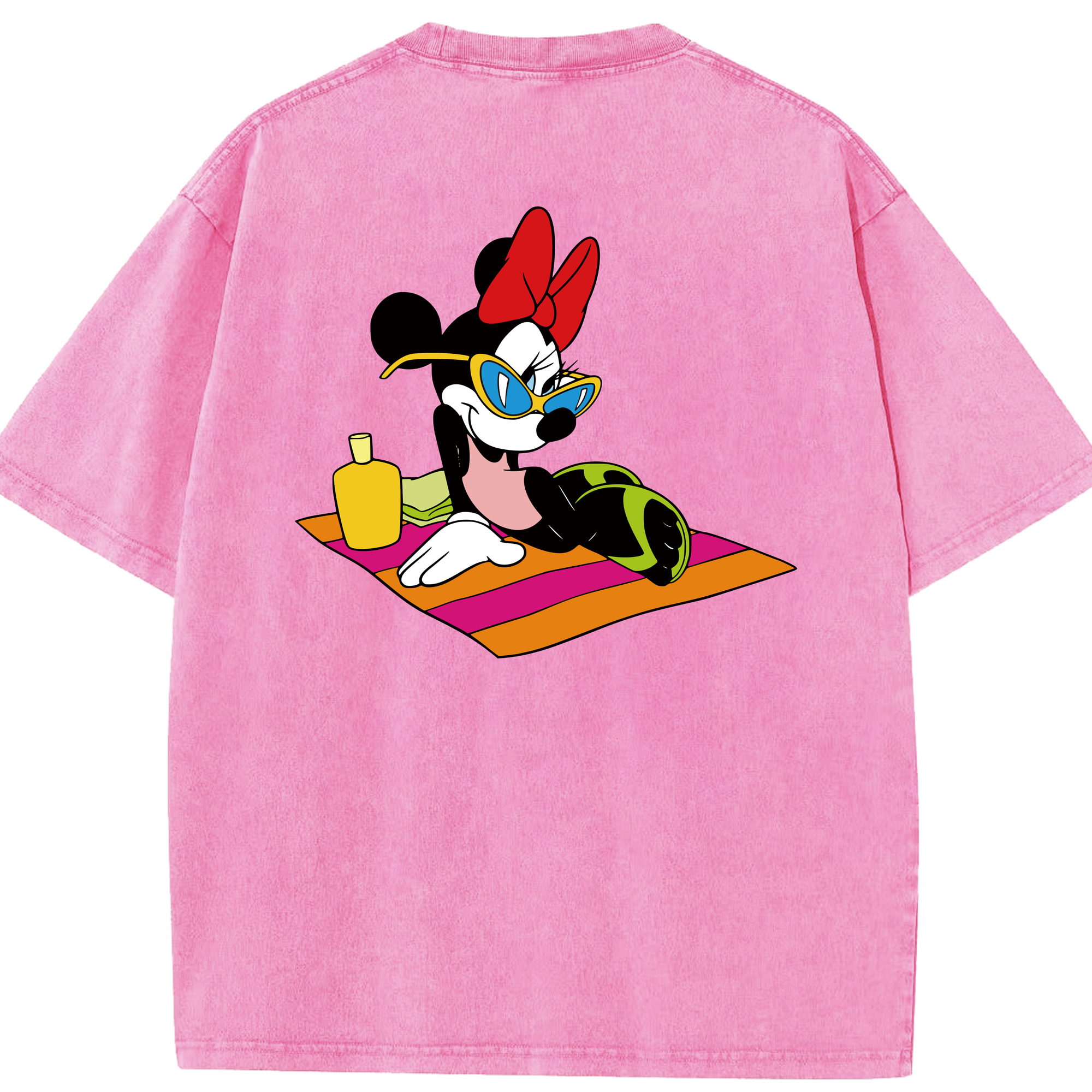 （画像用） ミッキーマウス Mickey Mouse 綿100% ヴィンテージ風 半袖Tシャツ（背面プリント）